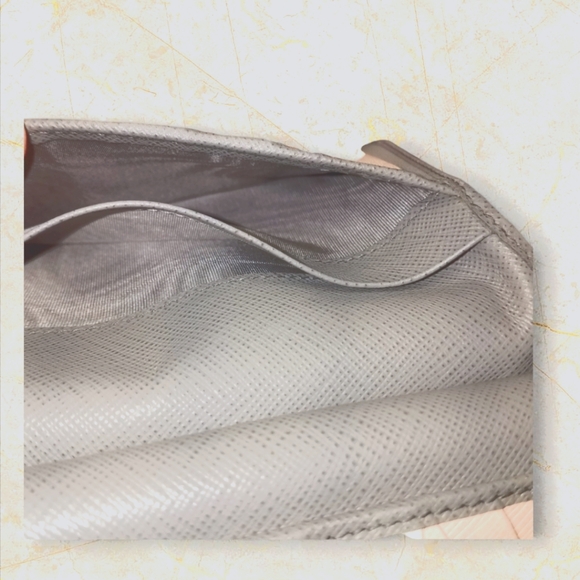Prada Tri Color Saffiano Leather Wallet Greyish/Blue & Pink/Tan w/C.O. 🌸 - Picture 12 of 13